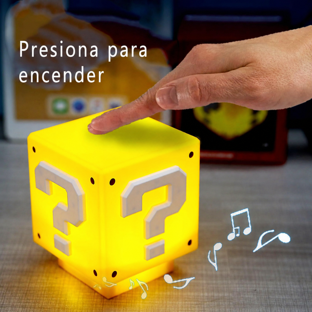 Level Up Cube - Lámpara Gamer Retro con Sonido